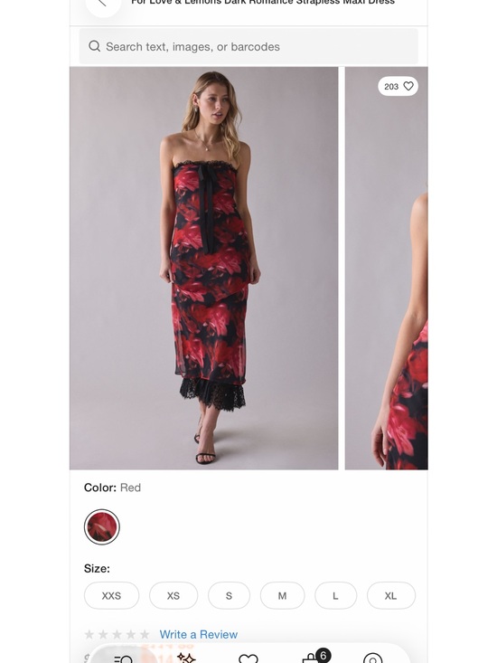 For Love And Lemons Dresses & Skirts - For Love And Lemons Red and Black Strapless Floral Midi Dress